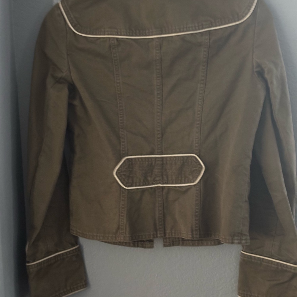 MARC JACOBS Khaki Zip Front Military Jacket: Size XS - Picture 8 of 9